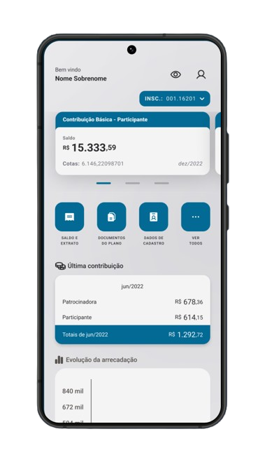 Tela de saldo do App ANABBPrev
